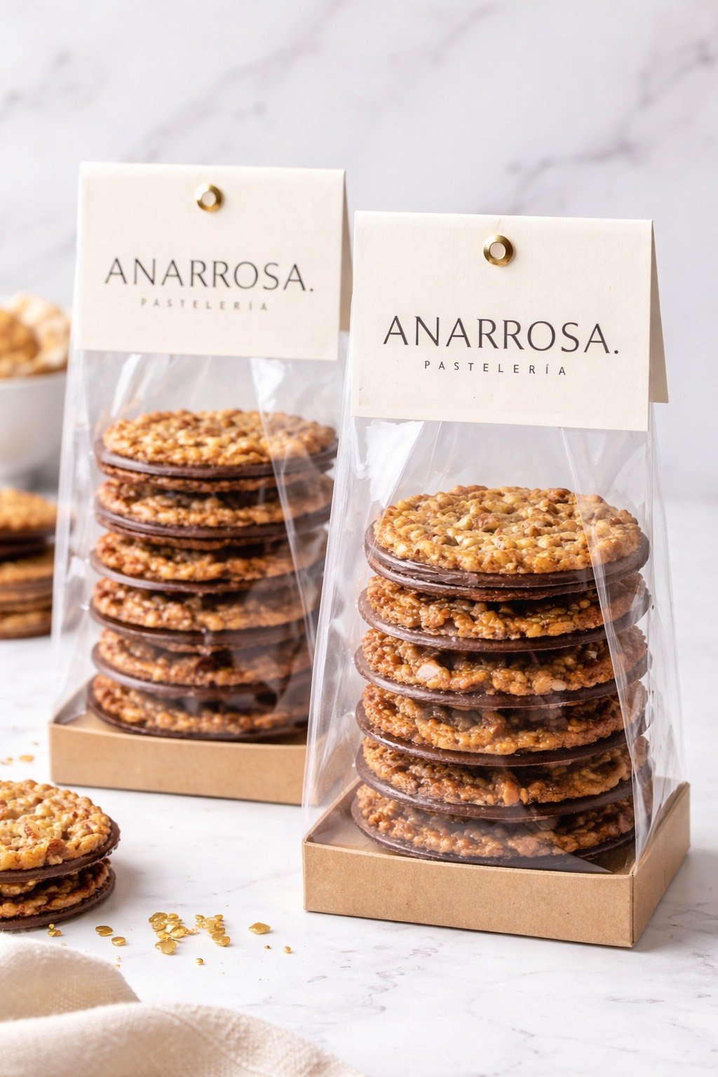 Florentinas de Almendra con Chocolate Semi Amargo